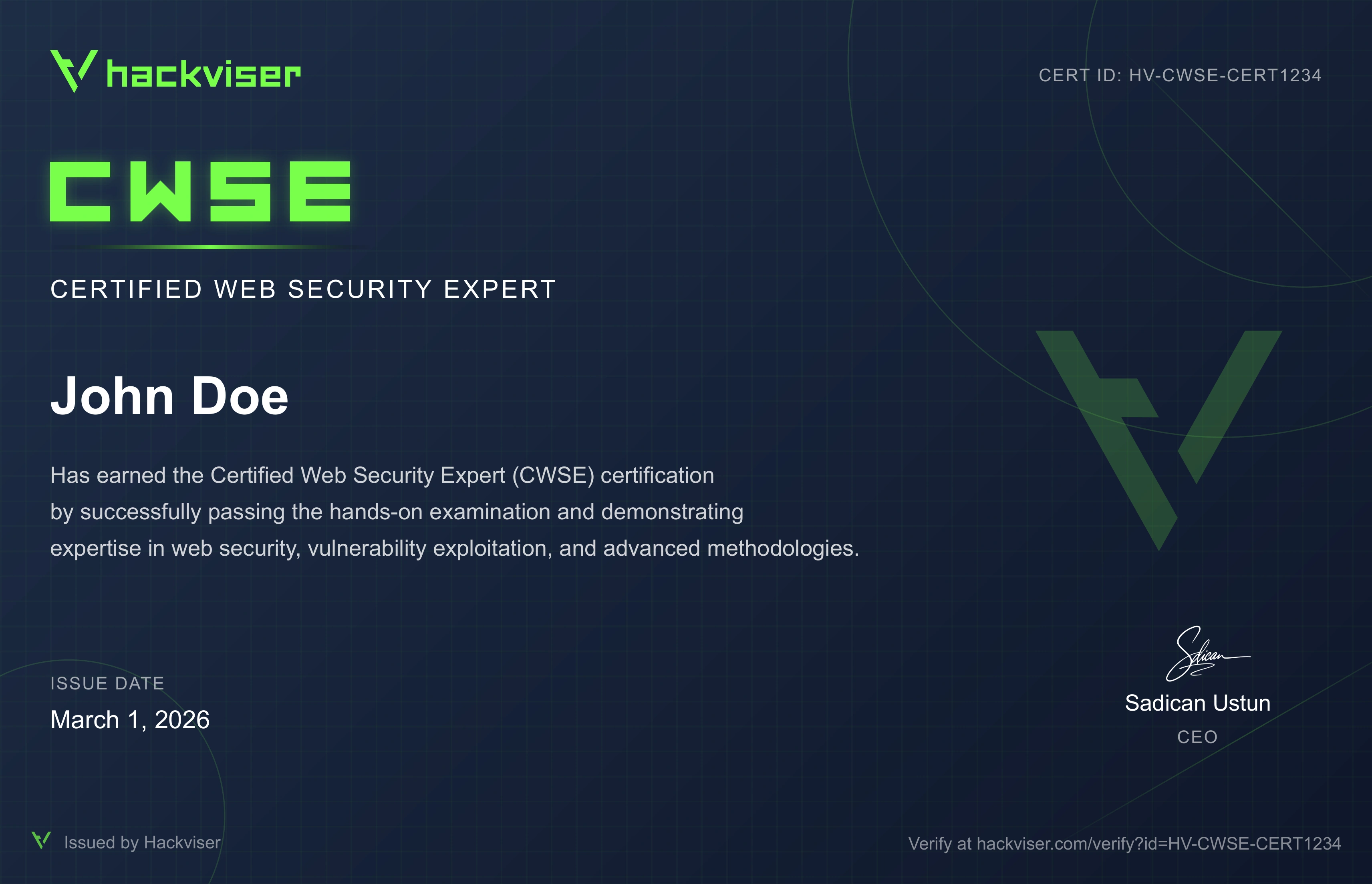 CWSE Certificate Preview