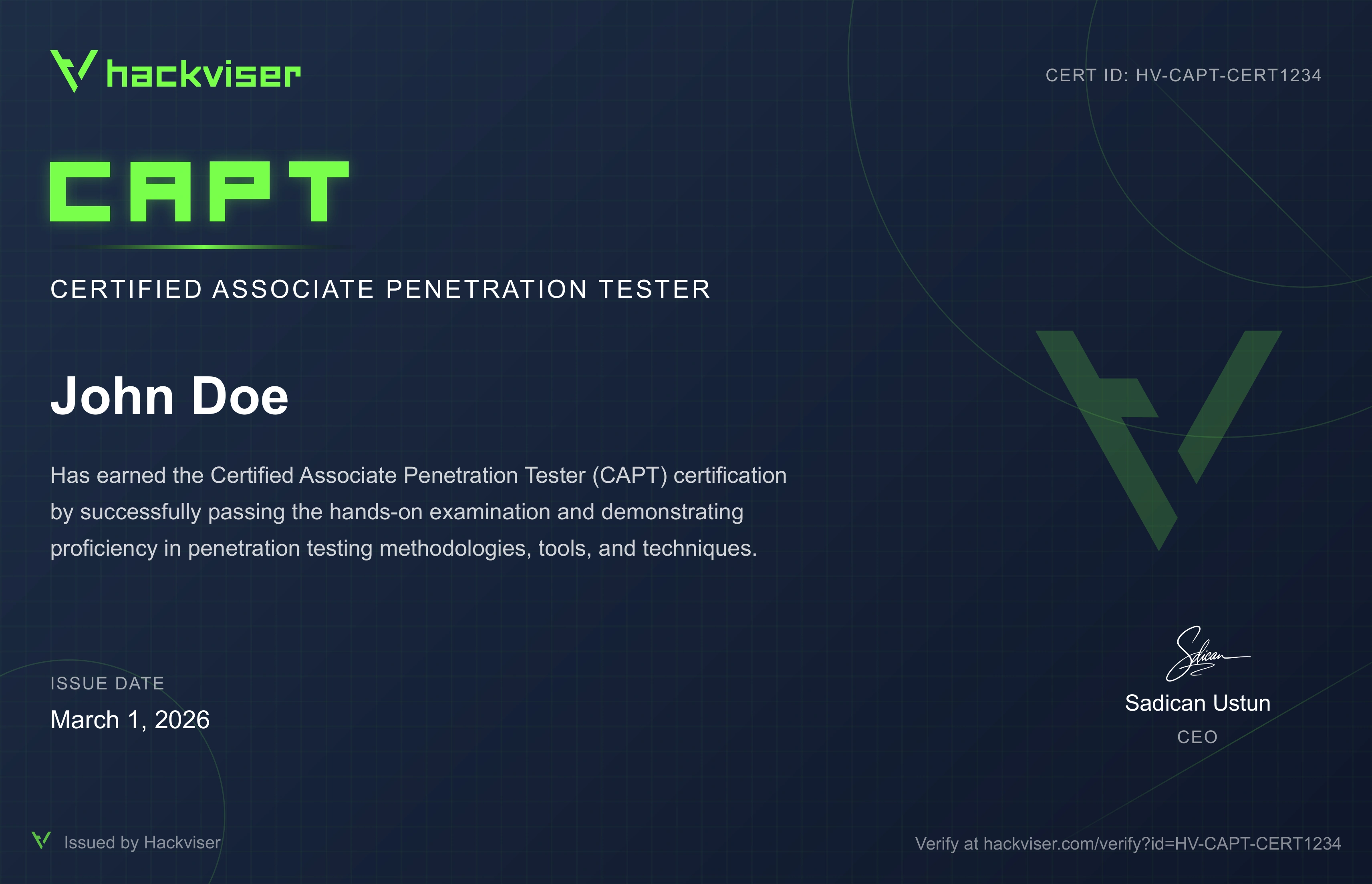CAPT Certificate Preview