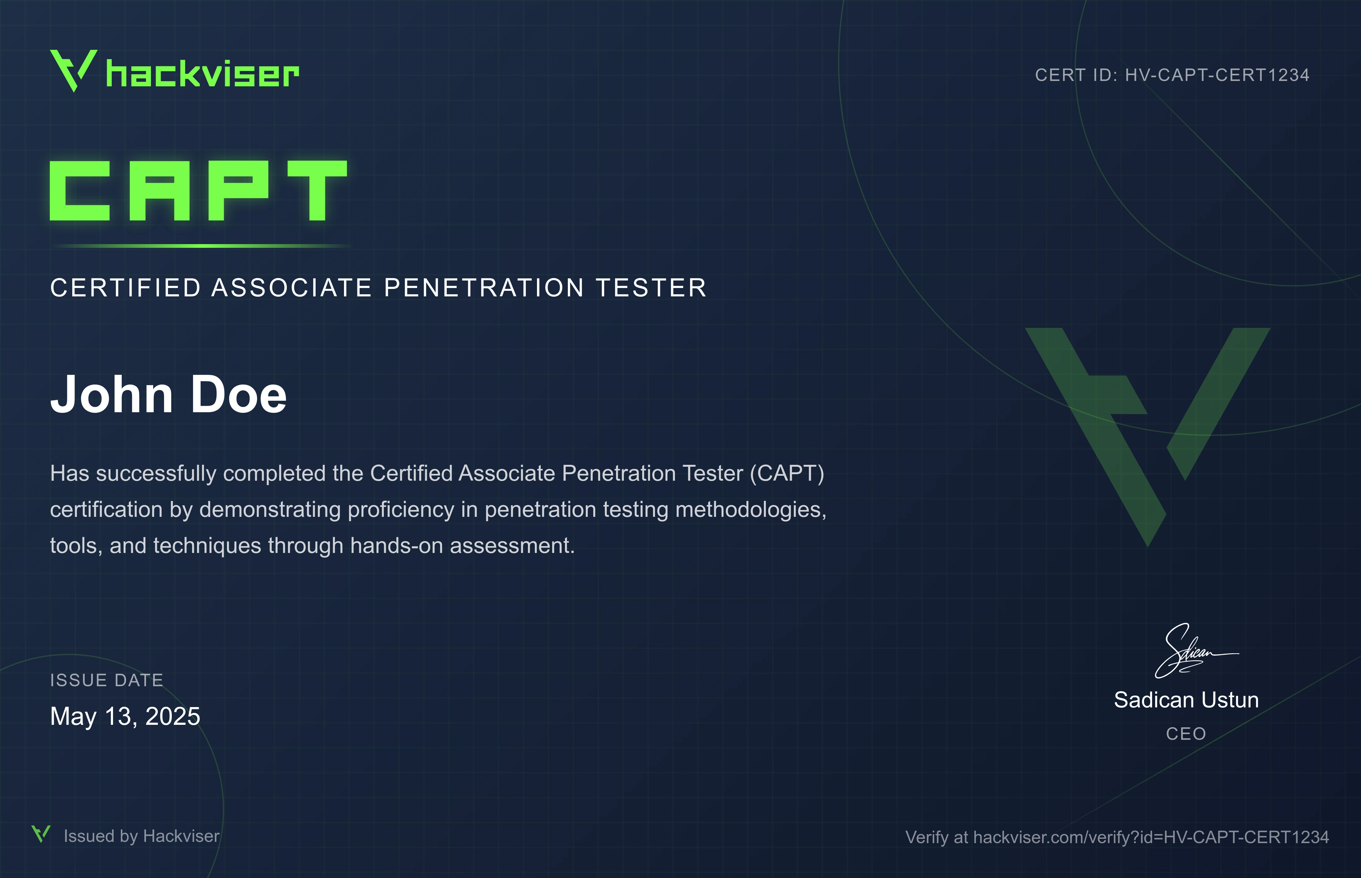 CAPT Certificate Preview