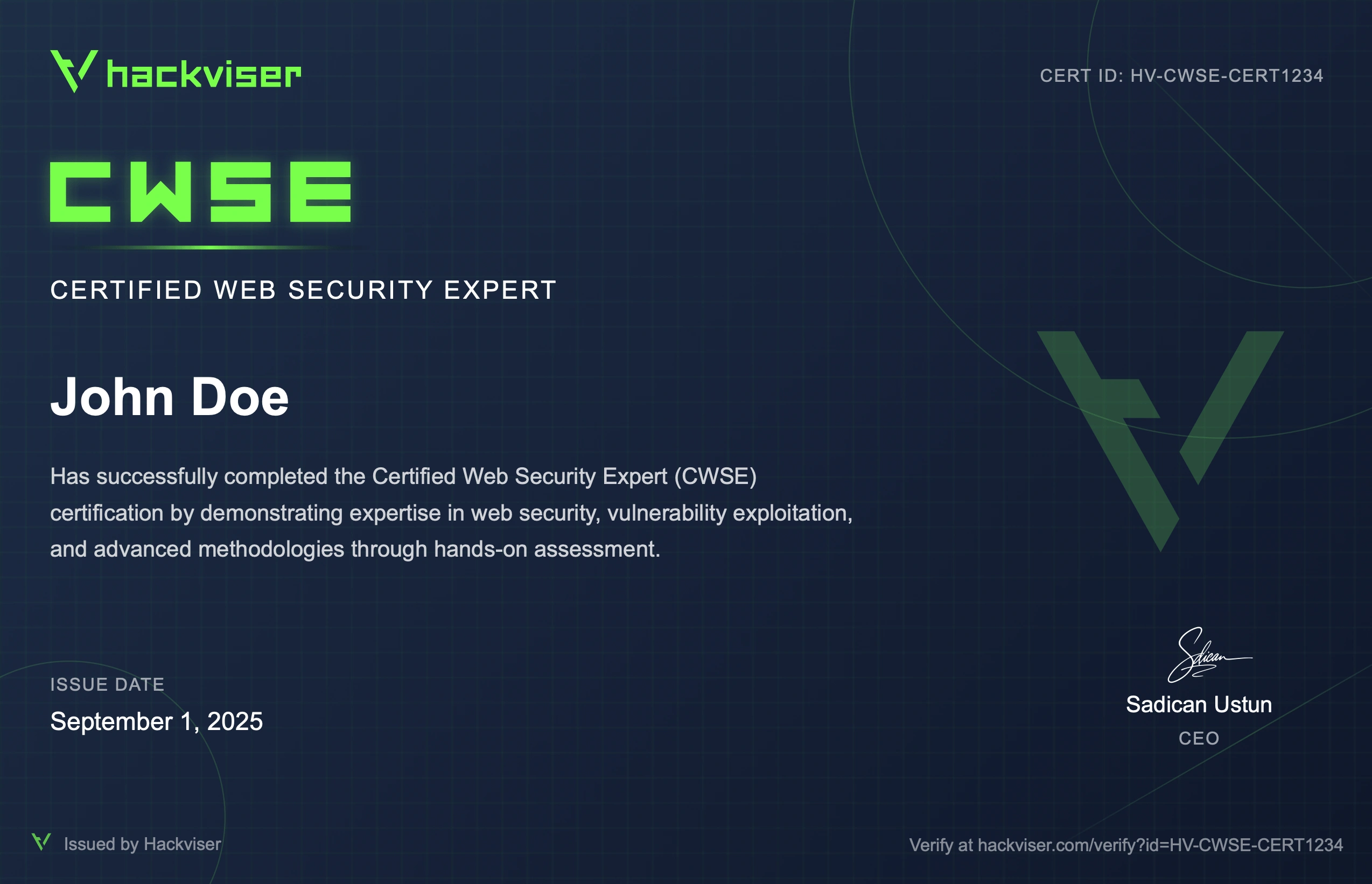 CWSE Certificate Preview